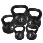 Kettlebell Set 22kg Weight Fitness Exercise Kit Home Gym Strength Training Black