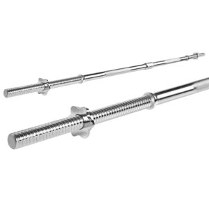 Steel Barbell Bar 5.5FT 168CM Chrome Adjustable Weight Capacity 150KG + Collars