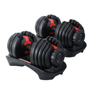 Adjustable Dumbbell Set 2Pcs 24kg Home Gym Fitness 15 Weight Combinations