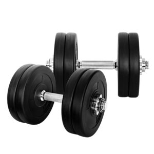 25kg Adjustable Dumbbell Set Home Gym Fitness Weight Plates Non Slip Handle