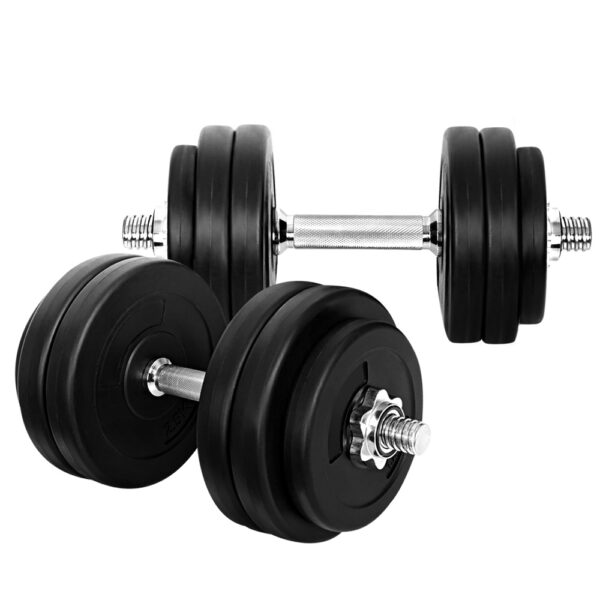 30kg Adjustable Dumbbell Set Home Gym Non Slip Handle Weight Plates Fitness