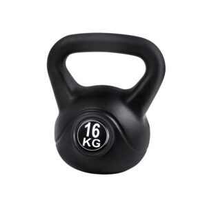 Kettlebell 16KG Fitness Exercise Strength Training Anti Slip Grip Black