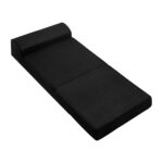 Foldable Mattress Foam Bed Mat Convertible Sofa Bed Black 180x70cm Zip Cover