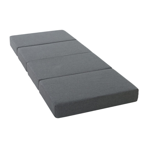 Foldable Foam Mattress Single Bed Convertible Couch Medium Firm Grey 180x70cm