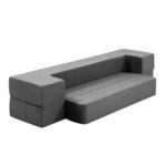 Foldable Mattress Sofa Bed High Density Foam Convertible Lounger Dark Grey 190cm