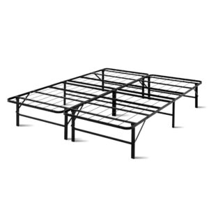 Foldable Queen Metal Bed Frame 300kg Capacity 36cm High with Storage Space