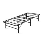 Folding Bed Frame Single Metal Base 150kg Capacity Extra Storage Space Black