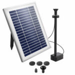 Solar Fountain Pump 4.3FT Water Lift LED Lights 250L/H 5W Solar Panel IP68