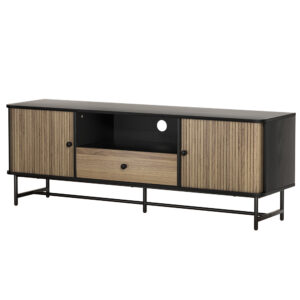 TV Stand Entertainment Unit 150cm Black High Capacity Easy Assemble