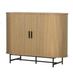 Buffet Sideboard Cabinet Sliding Doors Storage Shelves Oak Finish 120x39.5cm