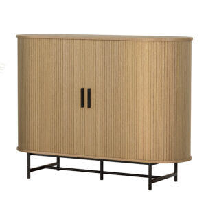 Buffet Sideboard Cabinet Sliding Doors Storage Shelves Oak Finish 120x39.5cm