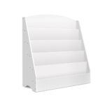 Kids Bookshelf 5 Tier White Organizer Display Rounded Edges 80x30x85.5cm