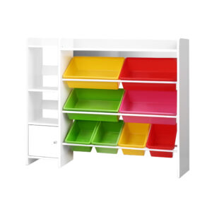 Kids Toy Storage Organizer Rack 8 Bins Bookshelf Drawer Cabinet Child Safe