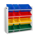 Kids Toy Storage Organizer 12 Bins Bookshelf Rack Children Playroom Shelf