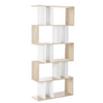 5 Tier Display Shelf White Oak Particle Board Storage Organizer 80x30x180cm