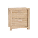 Bedside Table 2 Drawers Modern Storage Pine Finish 48x39x53cm MAXI Series