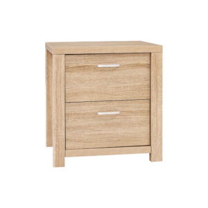 Bedside Table 2 Drawers Modern Storage Pine Finish 48x39x53cm MAXI Series