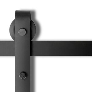 Sliding Barn Door Hardware Set 1.83m Matte Black Steel 120kg Capacity Roller Track