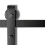 Sliding Barn Door Kit 3.66m Matte Black Steel Smooth Roller 120kg Capacity