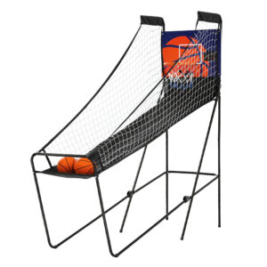 Basketball Arcade Game Double Hoop Electronic Scorer 8 in 1 Foldable Grey