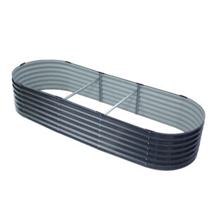 Raised Garden Bed 240x80x42cm Galvanised Steel Oval Planter Vegetable Box