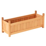 Raised Garden Bed Wooden Planter Box 90x30x33cm Outdoor Growing Container