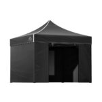 Pop Up Gazebo 3x3m Folding Marquee Tent Outdoor Canopy UV Water Resistant Black