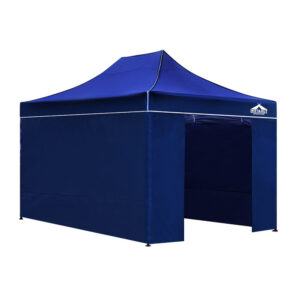 Pop Up Marquee 3x4.5m Folding Tent UV Water Resistant Outdoor Canopy Blue