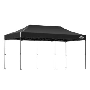 Pop Up Marquee 3x6m Folding Tent Outdoor Wedding Camping Canopy Black Shade