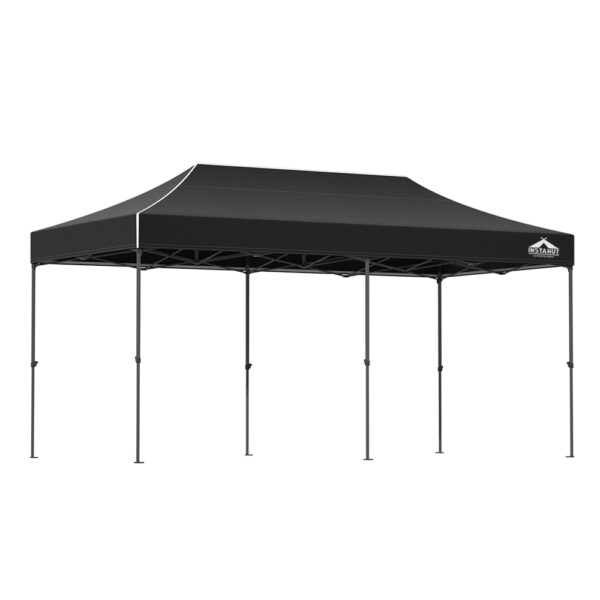 Pop Up Marquee 3x6m Folding Tent Outdoor Wedding Camping Canopy Black Shade