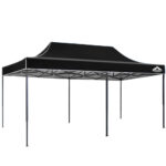 Pop Up Gazebo 3x6m Marquee Folding Outdoor Canopy Tent Shade w/ Base Pod Black