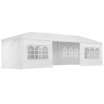 Gazebo Marquee 3x9m Outdoor Wedding Party Tent Canopy 8 Side Panels White