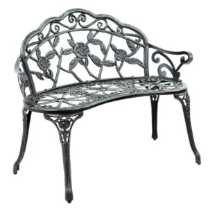 Victorian Garden Bench Vintage Green Cast Aluminium Iron Legs EN581 Certified