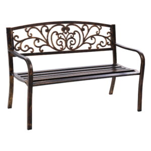 Vintage Garden Bench Cast Iron 2 3 Seater Weather Resistant Outdoor Black 127cm