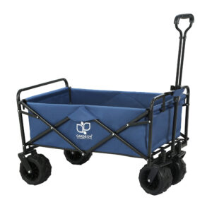 Folding Garden Cart Trolley 120kg Capacity Versatile Outdoor Wagon Navy