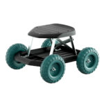 Garden Cart Stool Rolling Work Seat 200kg Capacity with PVC Wheels Farm Helper