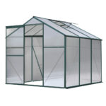 Greenhouse 6.64m3 Aluminium Polycarbonate 1.9x1.9 Garden Shed UV Resistant Vent