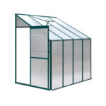 Greenhouse Lean to 2.52x1.27m Polycarbonate Aluminium Garden Shed 3.41m³ Vent