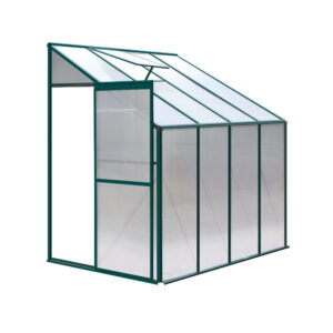 Greenhouse Lean to 2.52x1.27m Polycarbonate Aluminium Garden Shed 3.41m³ Vent