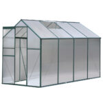 Aluminium Greenhouse 2.52x1.9m Polycarbonate Garden Shed UV Resistant Ventilated