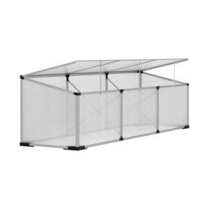 Aluminium Cold Frame Greenhouse 180x50x50cm UV Resistant Polycarbonate Grow House