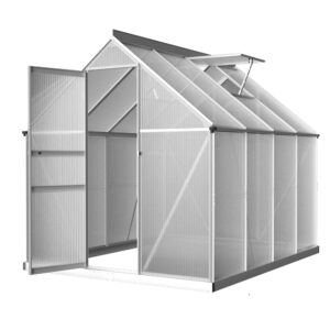 Greenhouse Polycarbonate 2.4x1.9M UV Resistant Aluminium Garden Shed 8.97m Capacity