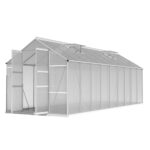 Aluminium Greenhouse 5.1x2.5M Twin Wall Polycarbonate Double Door Garden Shed