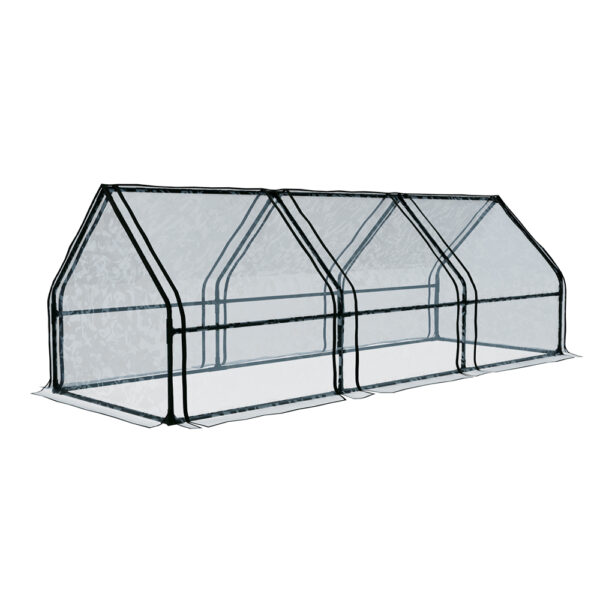 Mini Greenhouse Raised Bed 2.7M Waterproof UV Protected Zipper Doors Garden Box