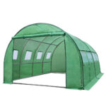 Walk In Tunnel Greenhouse 4x3x2M Garden Plant Shed PE Cover 8 Windows Zip Door