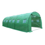 Greenhouse Tunnel 6x3x2M Walk In Garden Plant Shed PE Cover Steel Frame 12 Vents