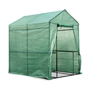 Walk in Greenhouse 1.2x1.9M Garden Tunnel 4 Shelves PE Cover Plant House