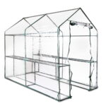 Walk In Greenhouse 1.9x1.2x1.9M Clear PVC Cover 4 Shelves Garden Shed