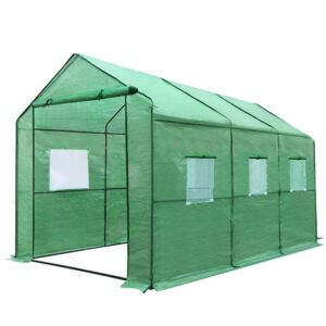 Walk In Greenhouse 3.5x2x2M Garden Tunnel Plant Shed PE Cover 6 Vents Zip Door