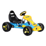 Kids Pedal Go Kart Racing Car Safe 3 Point Steering Plastic Tyres Blue 25KG